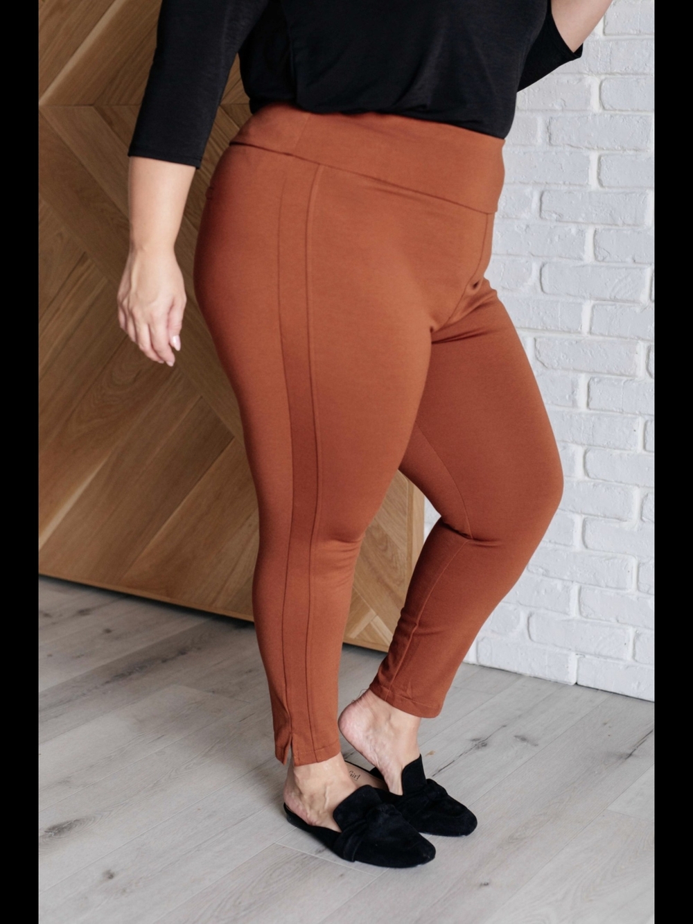 New Dear Scarlett Rust Magic High Waist Skinny Pants Size XL - Picture 5 of 15